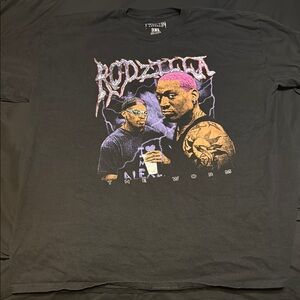 “Rodzilla” Dennis Rodman Black Graphic T-Shirt 3XL *runs big*